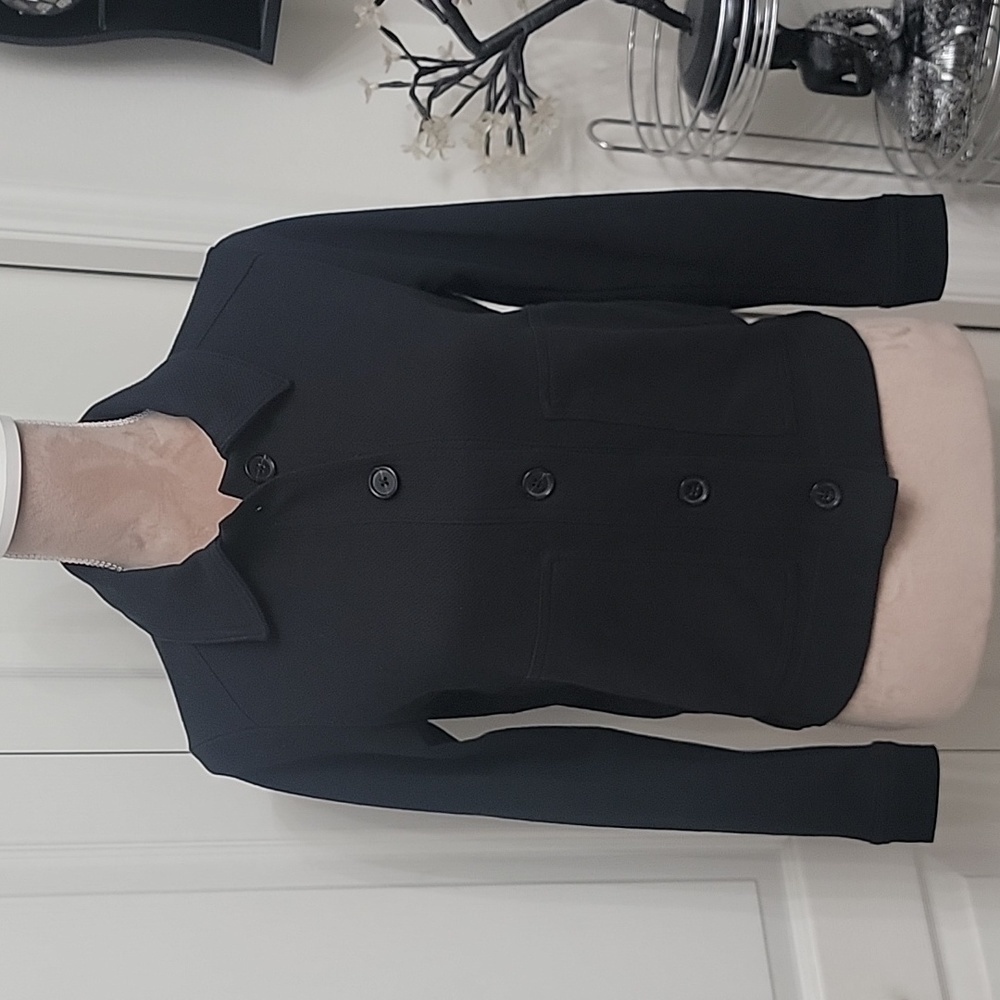 Banana Republic, Size XS, Black Short Woven Button Jacket, Front Pockets, EUC.